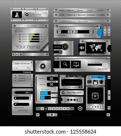 Web Design Frame Vector  ( Silver, Metal Style )