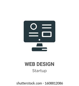 Web design glyph icon vector on white background. Flat vector web design icon symbol sign from modern startup collection for mobile concept and web apps design.