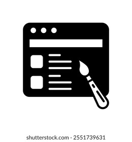 Web Design Glyph Icon, Vector illustration