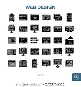 Symbolsatz für Webdesign-Glyphen