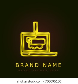 Web design golden metallic logo