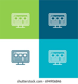 Web design green and blue material color minimal icon or logo design