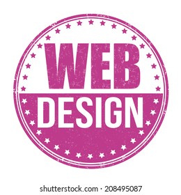 Web design grunge rubber stamp on white background, vector illustration