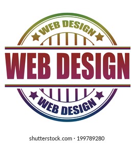 web design grunge stamp  with on vector illustration