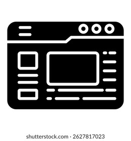 Web design gylph icon. Simple vector icon design in gylph style. Editable vector format