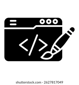 Web design gylph icon. Simple vector icon design in gylph style. Editable vector format