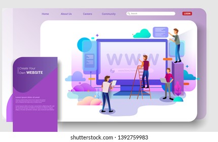 Web design homepage concept of desktop Illustration. business strategy, analytics and brainstorming. Modern flat design concepts for website design ui/ux and mobile website development.