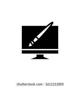 Web design Icon in black flat design on white background