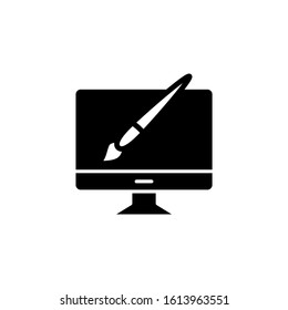 Web design Icon in black flat design on white background