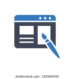 Web design icon in blue gray color