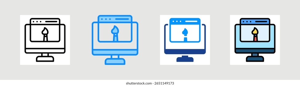 Conjunto de Colección de íconos de Diseño web Estilo múltiple