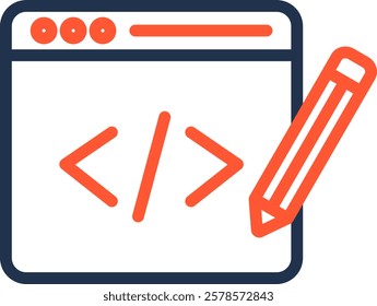 Web Design Icon Color Line Vector Illustration