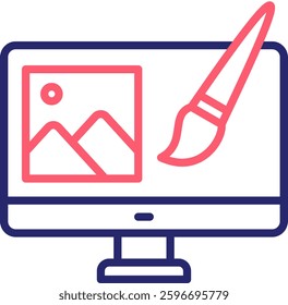 Web Design Icon Color Vector Illustration