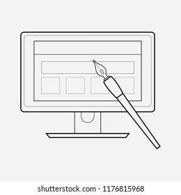Web design icon line element. Vector illustration of web design icon line isolated on clean background for your web mobile app logo design.