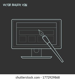 Web design icon line element. Vector illustration of web design icon line isolated on clean background for your web mobile app logo design.