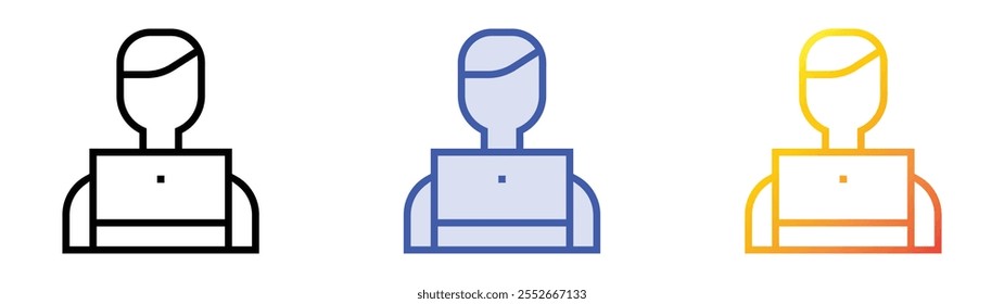 web design icon. Linear, Blue Fill and Gradient Style Design Isolated On White Background