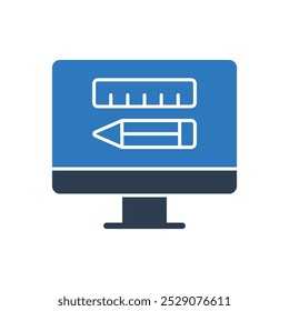 Ícone De Design Da Web - Lápis E Régua