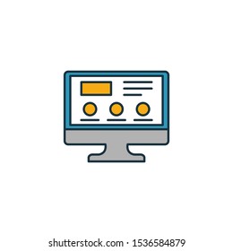 Web Design icon set. Four elements in diferent styles from design ui and ux icons collection. Creative web design icons filled, outline, colored and flat symbols.
