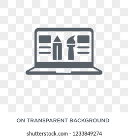 Web design icon. Trendy flat vector Web design icon on transparent background from Programming collection. 