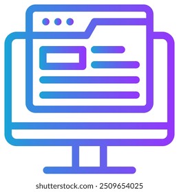 Concepto de Ilustración vectorial de iconos de Diseño web para codificar y desarrollar iconos con fondo de color de degradado perfecto