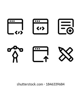 Web design icon vector. Set outline web design symbol collection