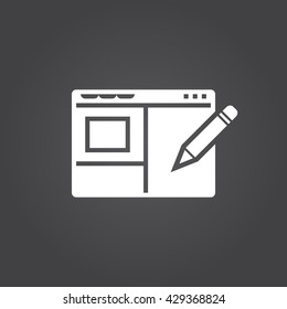 Web design icon vector, solid logo illustration, pictogram isolated on black
