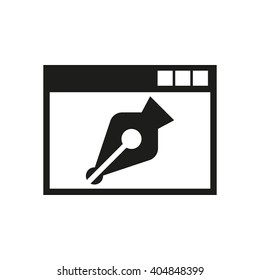 The web design icon. WWW and browser, development, seo symbol. UI. Web. Logo. Sign. Flat design. App. Stock vector