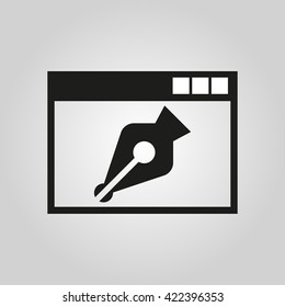 The web design icon. WWW and browser, development, seo symbol. UI. Web. Logo. Sign. App. Stock vector