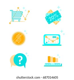 Web design icons business, office and marketing.
