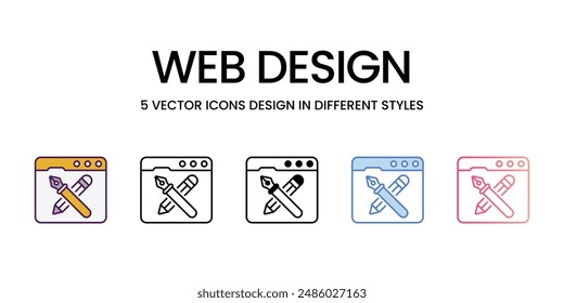 Web Design Icons different style vector stock illustration
