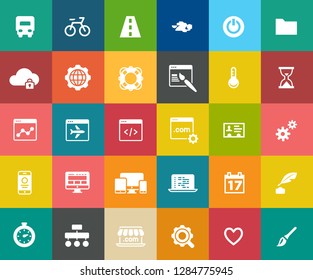 web design icons, graphic website development, computer internet symbols