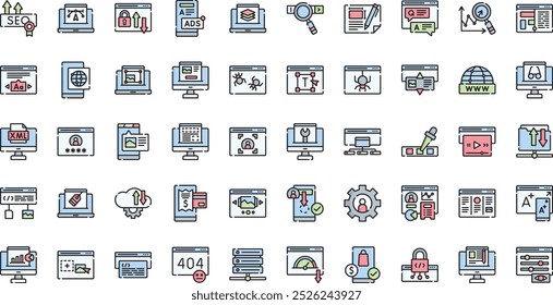 Web design icons . High-Quality Vector Icons Collection with Editable Stroke. Ideal for Professional and Creative Projects.
