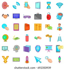 Web design icons set. Cartoon style of 36 web design vector icons for web isolated on white background