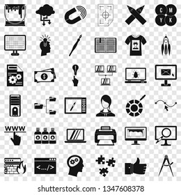 Web design icons set. Simple style of 36 web design vector icons for web for any design
