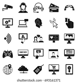 Web design icons set. Simple set of 25 web design vector icons for web isolated on white background