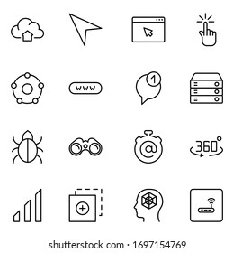 Web design icons set. Thin line vector icons for mobile concepts and web apps. Premium quality icons in trendy flat style. Collection of high-quality black outline logo