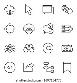 Web design icons set. Thin line vector icons for mobile concepts and web apps. Premium quality icons in trendy flat style. Collection of high-quality black outline logo