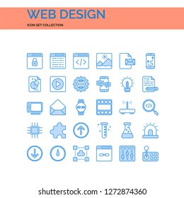 Web Design Icons Set. UI Pixel Perfect Well-crafted Vector Thin Line Icons. The illustrations are a vector.