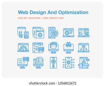 Web Design Icons Set. UI Pixel Perfect Well-crafted Vector Thin Line Icons. The illustrations are a vector.