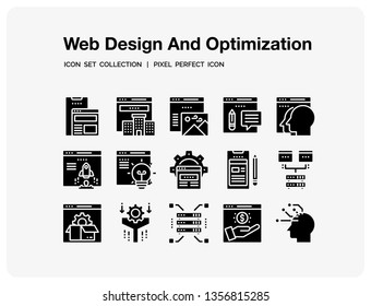 Web Design Icons Set. UI Pixel Perfect Well-crafted Vector Thin Line Icons. The illustrations are a vector.