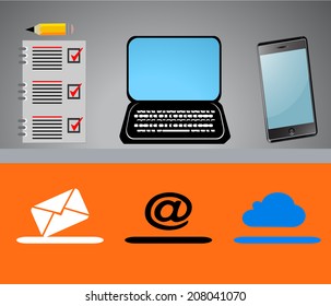 Web Design icons,computer, notebook,mobile phone ,vector Illustration.