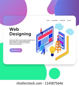 Web Design Illustration Landing Page UI Template
