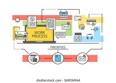 Web design illustration. Line icons. Stock vector.