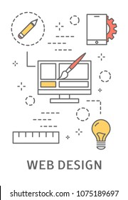 Web design illustration. Web pages and apps.