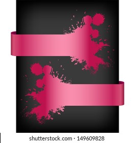 Web design infographic options banner. Pink label template vector illustration.
