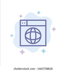 Web, Design, Internet, globe, World Blue Icon on Abstract Cloud Background. Vector Icon Template background