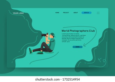web design landing page home photograph vector blue editable easy
