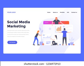 Web Design Landing page template. Modern flat design concept of web page design for website and mobile website. Vector illustration concept