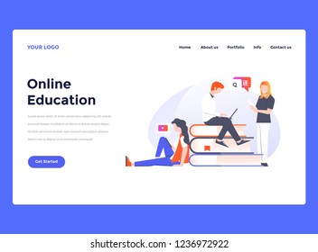 Web Design Landing page template. Modern flat design concept of web page design for website and mobile website. Vector illustration concept