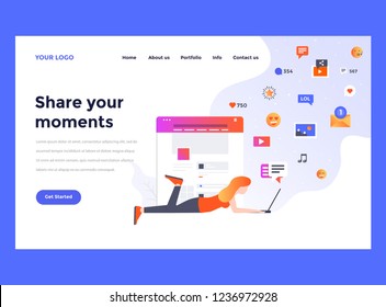 Web Design Landing page template. Modern flat design concept of web page design for website and mobile website. Vector illustration concept